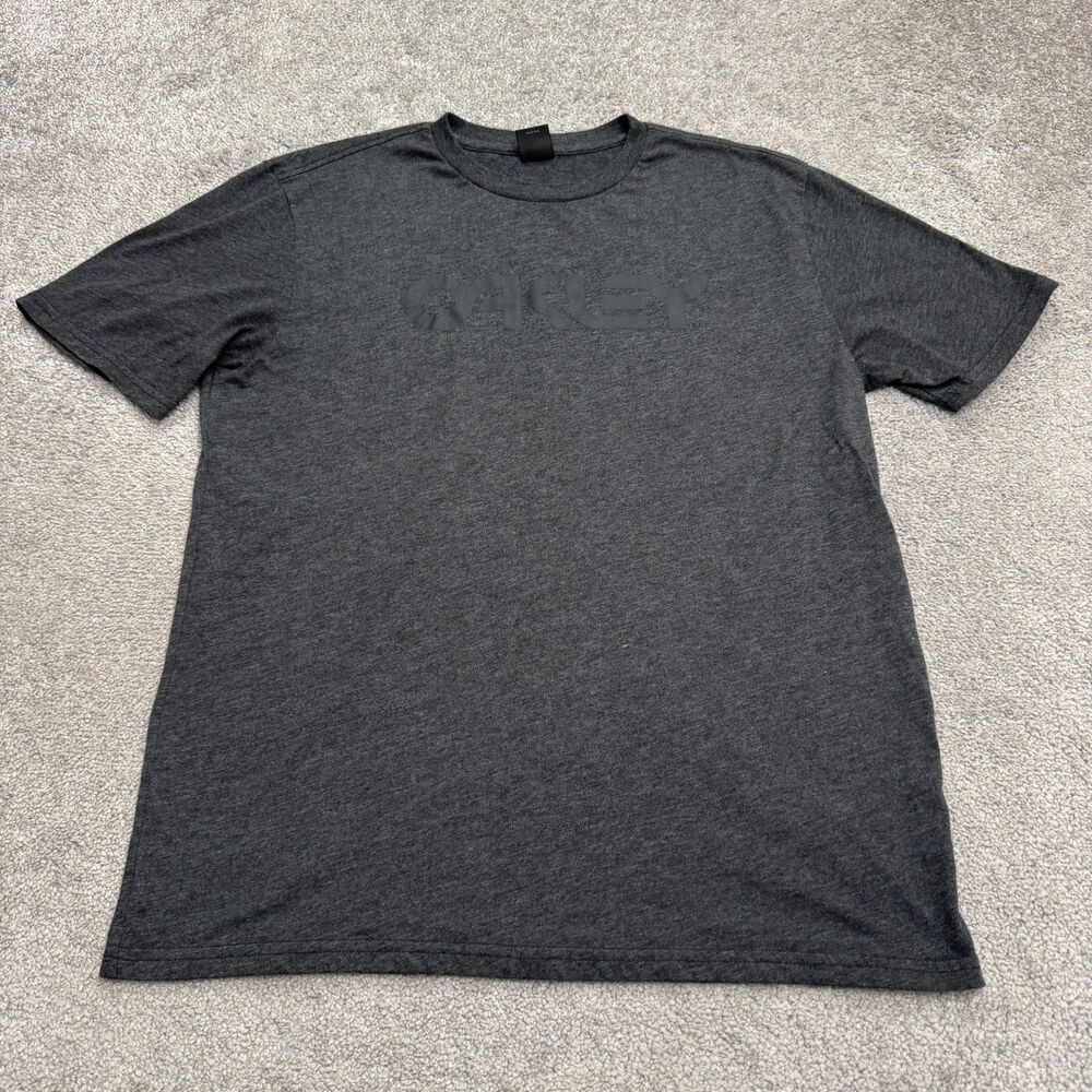 Oakley Regular Fit T-Shirt Mens Large Dark Gray Short Sleeve Crew Neck Logo Tee